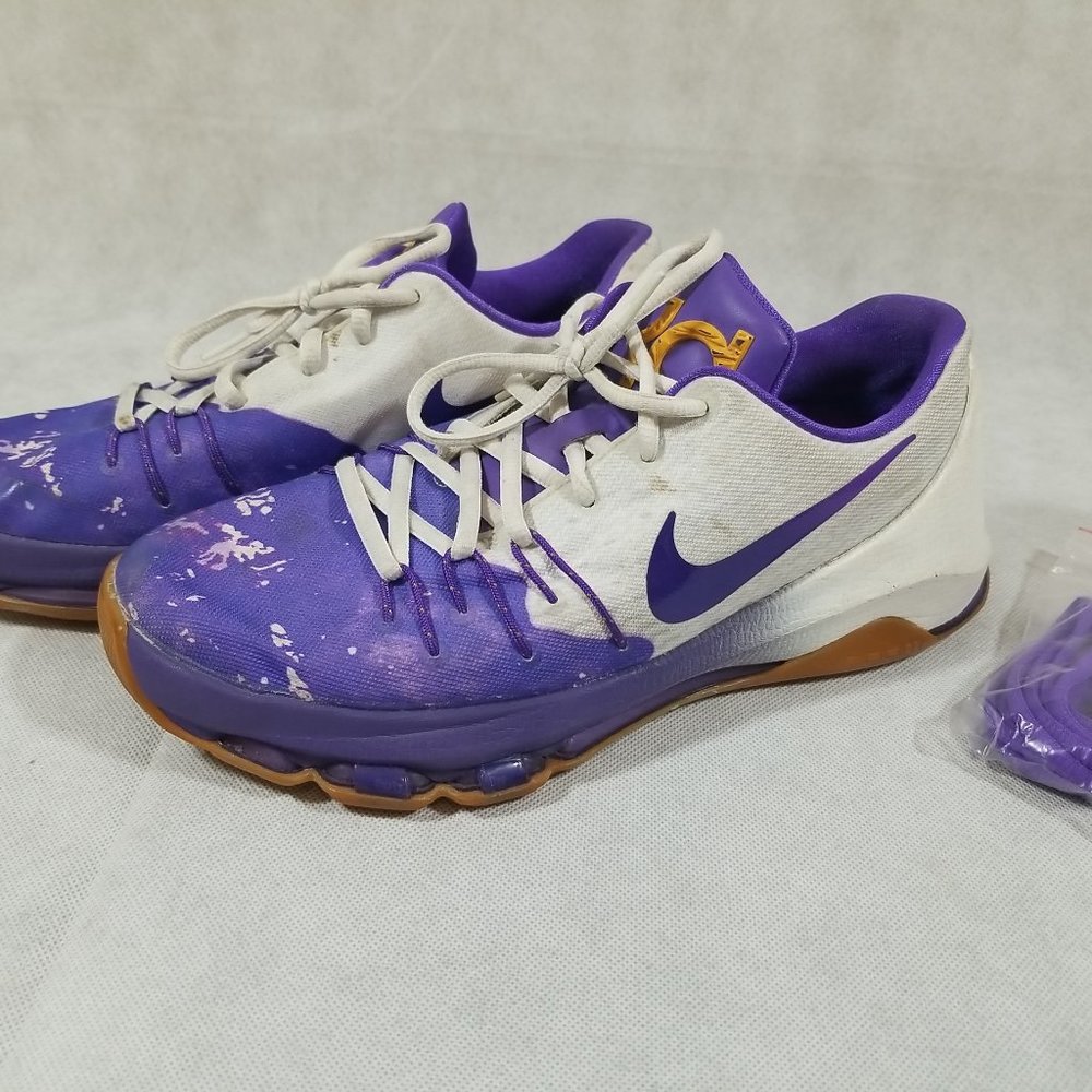 Nike KD VIII 8‎ Boys Size 7 Peanut Butter Jelly Basketball Shoes White Purple